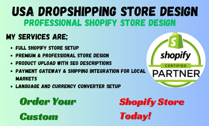 Gig Preview - Setup dutch, german australian german switzerland shopify dropshipping store