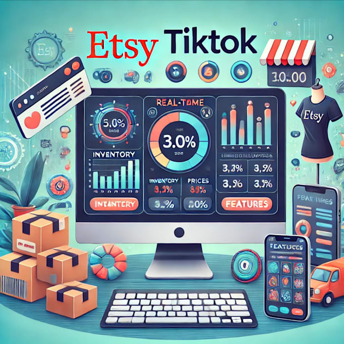 Gig Preview - Automate tiktok etsy shopify update inventory price through API