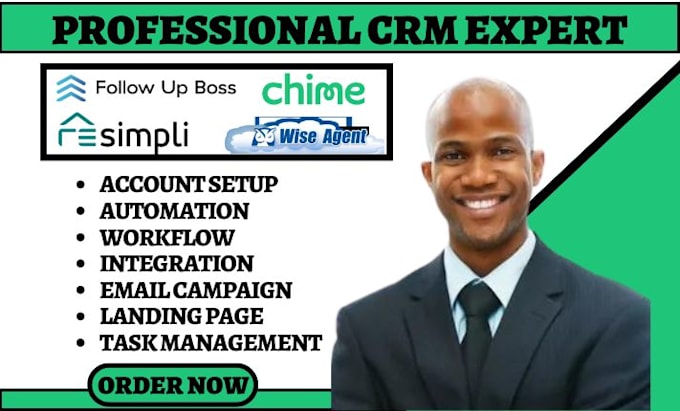 Gig Preview - Resimpli pipeline pro wise agent crm rei reply chime follow up boss automation