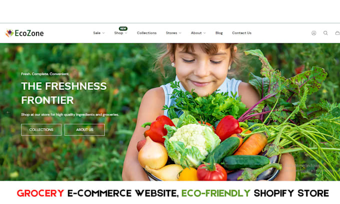 Gig Preview - Design premium grocery website eco friendly shopify store food shopify website