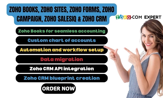 Gig Preview - Setup zoho desk, zoho sites, zoho form, zoho books, zoho campaign, zoho CRM