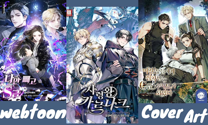 Bestseller - design webtoon comic page book cover anime manga art illustration cover design