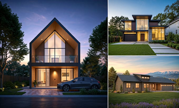 Bestseller - do photorealistic 3d for bungalow house, tiny house, farmhouse