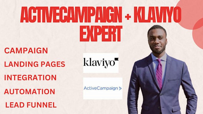 Gig Preview - Activecampaign klaviyo landing page automation campaign keap SMTP omnisend