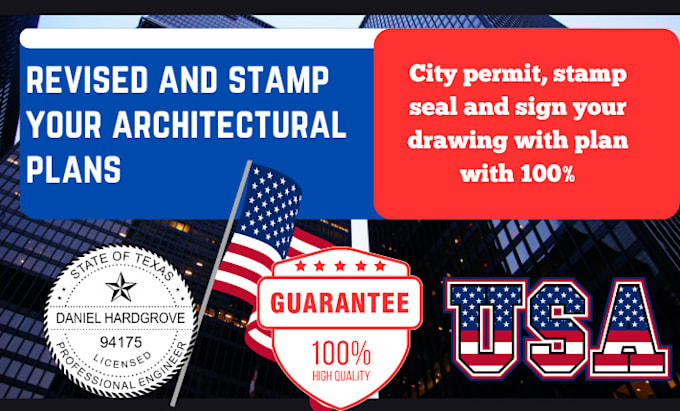 Gig Preview - Sign stamp and seal architecture drawing for the city permit