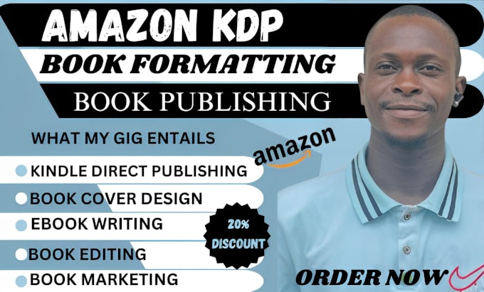 Gig Preview - Do amazon kdp book publishing amazon kdp book formatting ebook writing