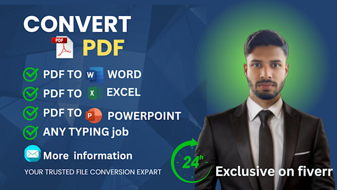 Gig Preview - Convert PDF to word, handwriting to word, excel, powerpoint