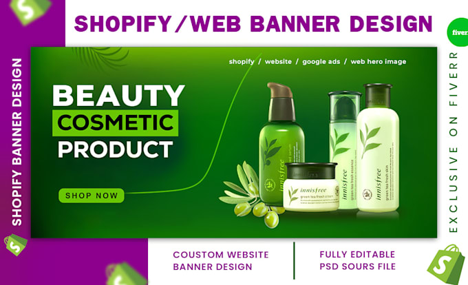 Gig Preview - Design shopify banner web banner sliders amazon product listing images