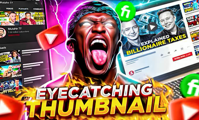 Gig Preview - Create amazing youtube thumbnails that drives high CTR