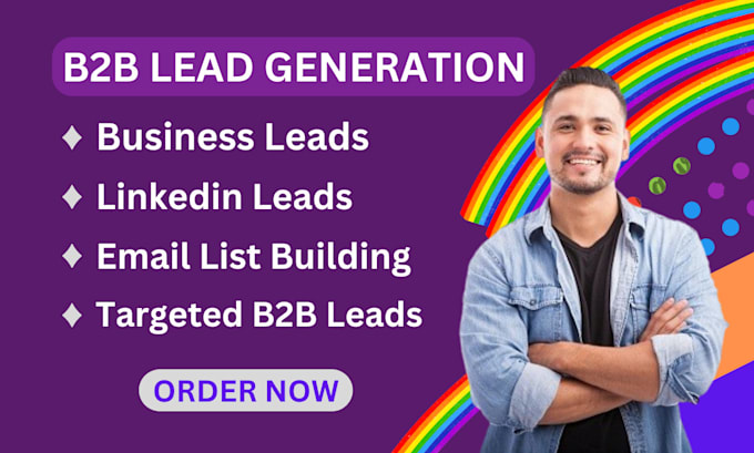 Gig Preview - Do b2b lead generation, business leads, linkedin leads and email list building