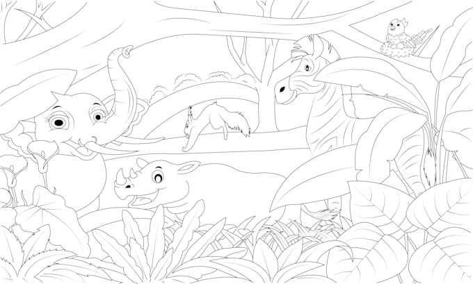 Gig Preview - Illustrate children colouring book pages