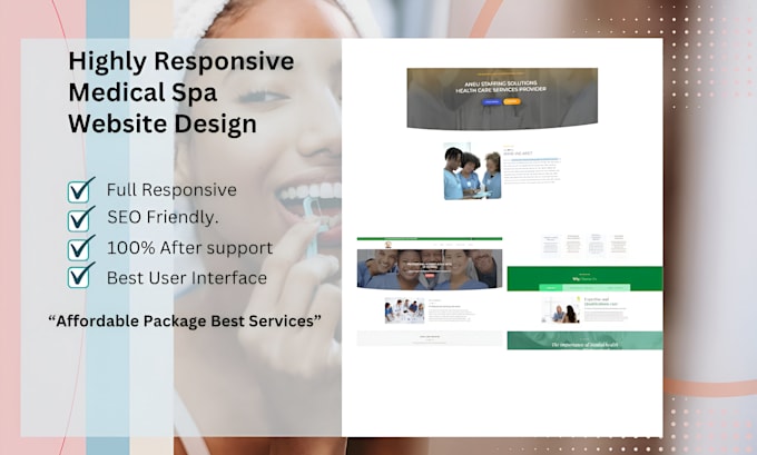 Gig Preview - Design medical spa website, medical aesthetics website, med spa website