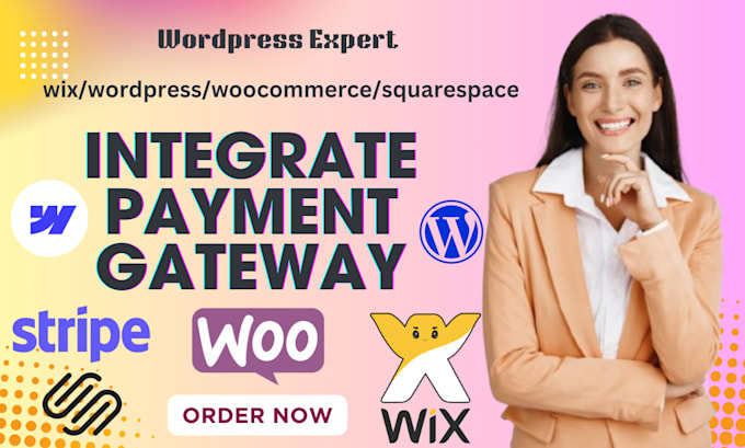 Gig Preview - Integrate payment gateway, stripe, paypal to wix, wordpress, shopify,squarespace