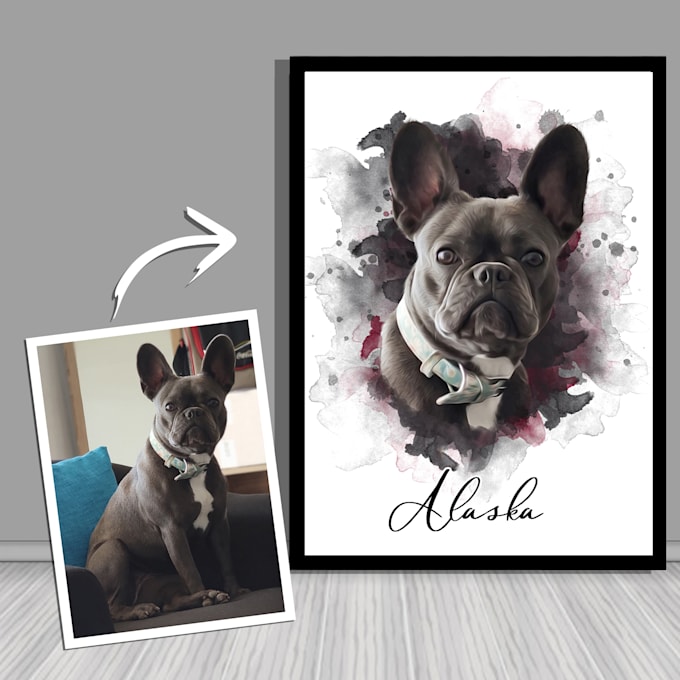 Gig Preview - Create custom watercolor pet portrait