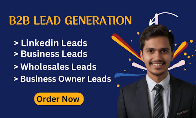 Gig Preview - Do b2b lead generation, wholesales, linkedin leads, business owner leads mail