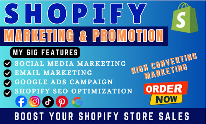 Gig Preview - Do shopify dropshipping marketing, shopify promotion to boost store sales