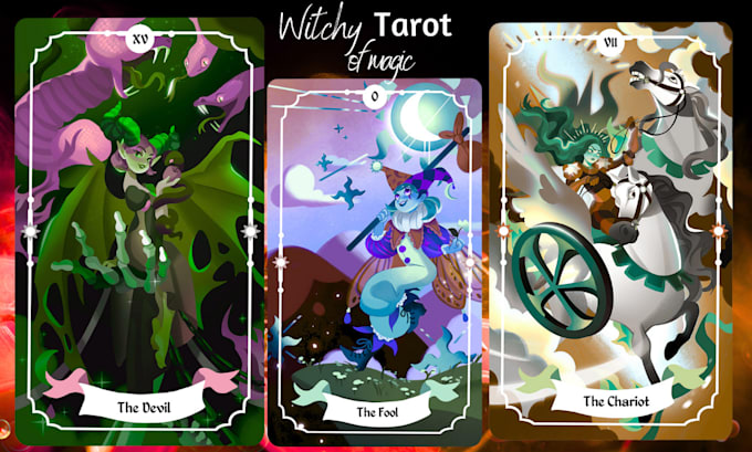 Gig Preview - Design tarot illustration, custom deck of tarot card, graphics card board game