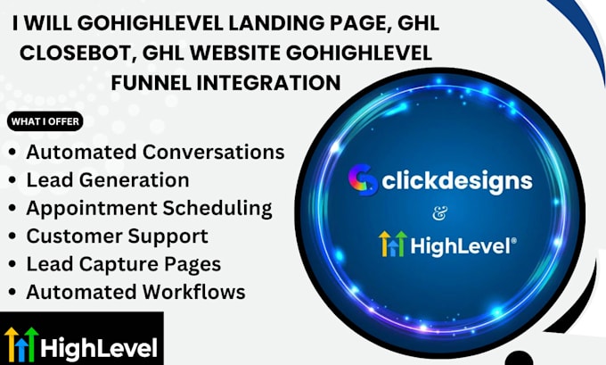 Gig Preview - Gohighlevel landing page, ghl closebot, ghl website gohighlevel funnel design