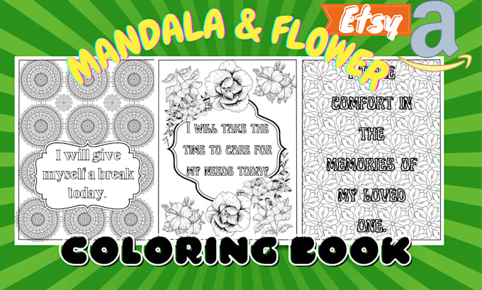 Gig Preview - Design quotes coloring pages and book covers for kdp