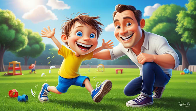 Gig Preview - Create 3d children story book illustration, 3d kid cute illustration