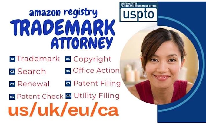 Gig Preview - Be your licensed attorney for trademark registration, patent, uspto for amazon