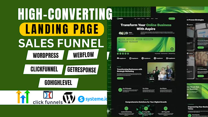 Gig Preview - Design effective ebook landing page on getresponse clickfunnels and wordpress