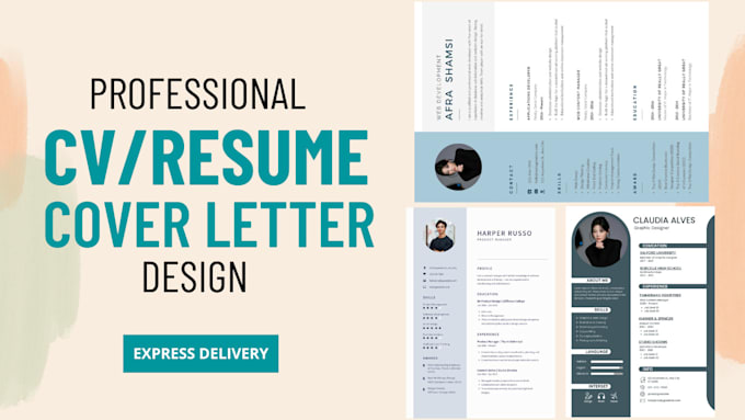 Gig Preview - Design professional resume, CV, cover letter using canva