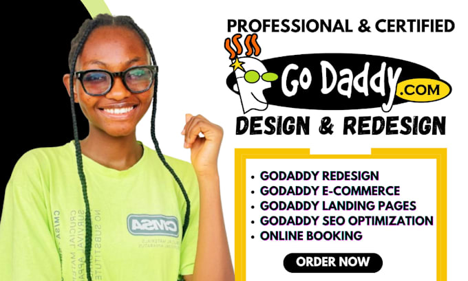 Gig Preview - Design godaddy website design godaddy website redesign godaddy website design