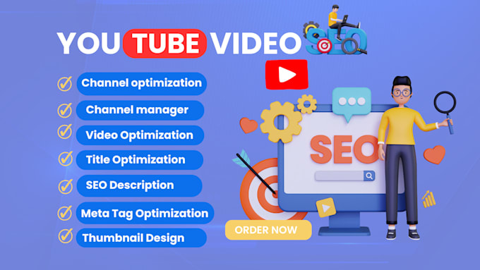 Gig Preview - Be your youtube video SEO expert, channel manager and channel monetization