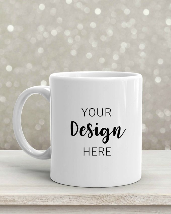 Gig Preview - Create a custom coffee mug design mockup 2d mockup tshirt bag mockup animation