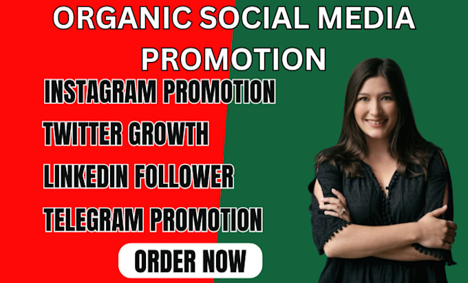 Gig Preview - Grow organic facebook,twitter,linkedin, instagram followers for organic growth