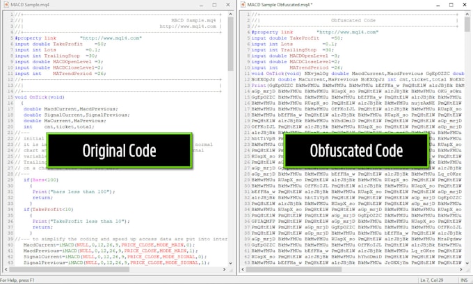 Gig Preview - Obfuscate mt4 mql4 ea, indicator, script