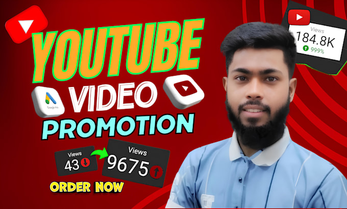 Gig Preview - Grow your youtube channel with video views, by google ads