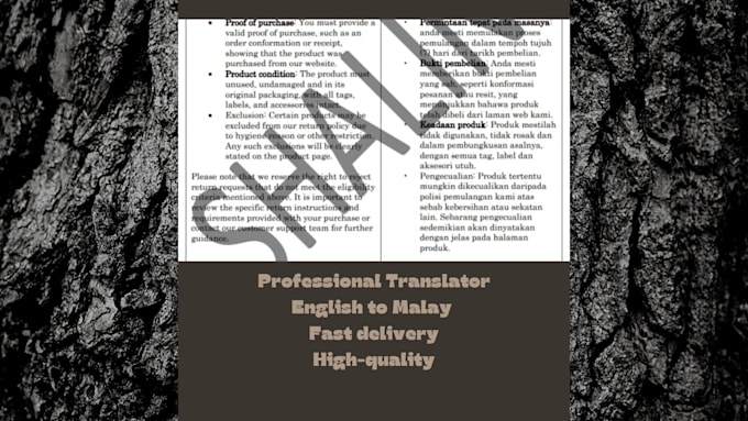 Bestseller - provide a professional english to malay translation