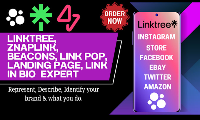 Gig Preview - Create attractive linktree znaplink beacons link pop landing page link in bio