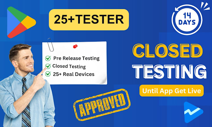 Gig Preview - Provide 30 testers for google play console closed testing