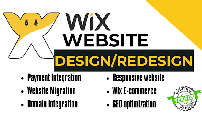 Gig Preview - Do wix website design or redesign, create wix responsive landing page, ecommerce