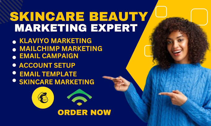 Gig Preview - Do skincare beauty marketing klaviyo mailchimp marketing sms flow sms marketing