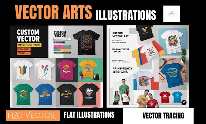 Gig Preview - Create stunning vector art illustration t shirt products graphics for beginners