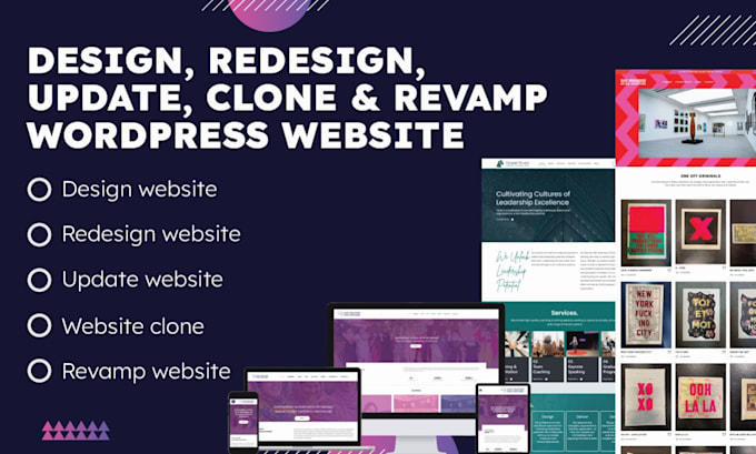 Gig Preview - Design, redesign, update, edit, copy clone or revamp wordpress website