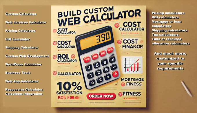 Gig Preview - Create custom web services calculator for your business