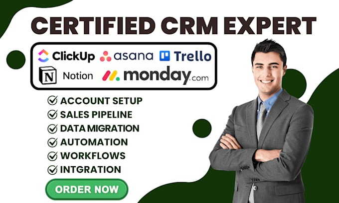 Gig Preview - Trello asana integration clickup monday crm notion automation project management