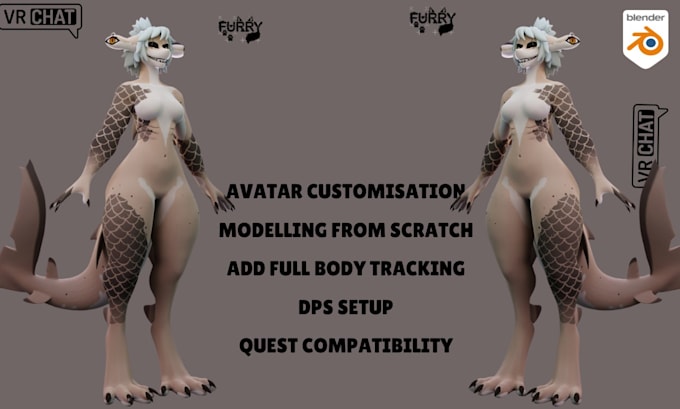 Bestseller - create vr character, vrchat avatar, vtuber model, furry avatar, fursona ,nsfw