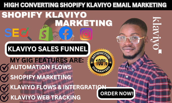 Gig Preview - Setup shopify klaviyo email marketing flow klaviyo sales funnel automation