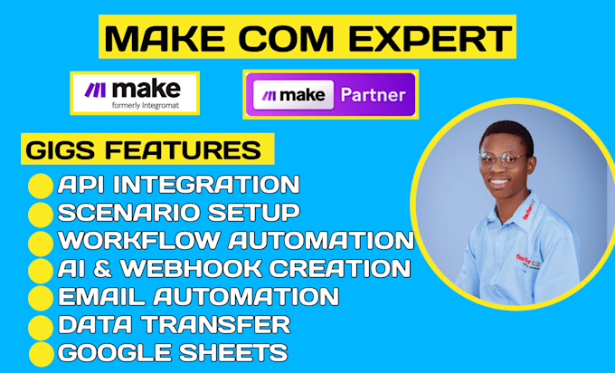 Bestseller - set up make com automation api integration zapier made com