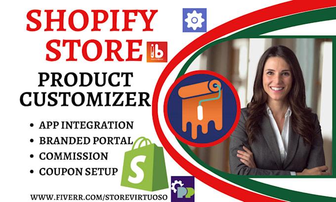 Gig Preview - Setup shopify store product customizer zepto customily inkbay zakeke customify