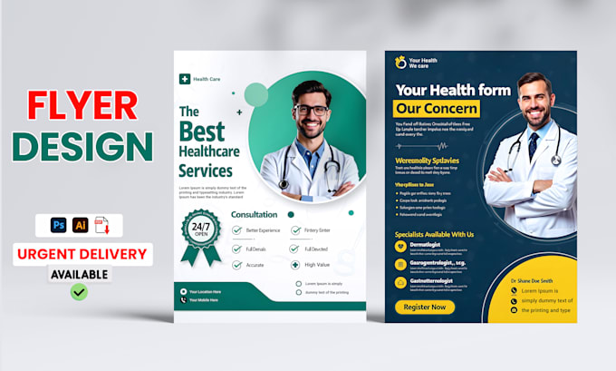 Gig Preview - Design medical flyers and brochures for healthcare services in 24 hours for you