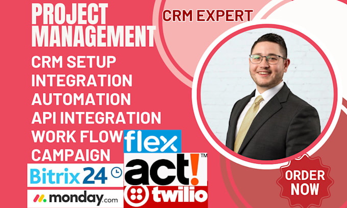 Gig Preview - Setup flex bitrix24 twillo act pipedrive hobspot crm monday crm automation