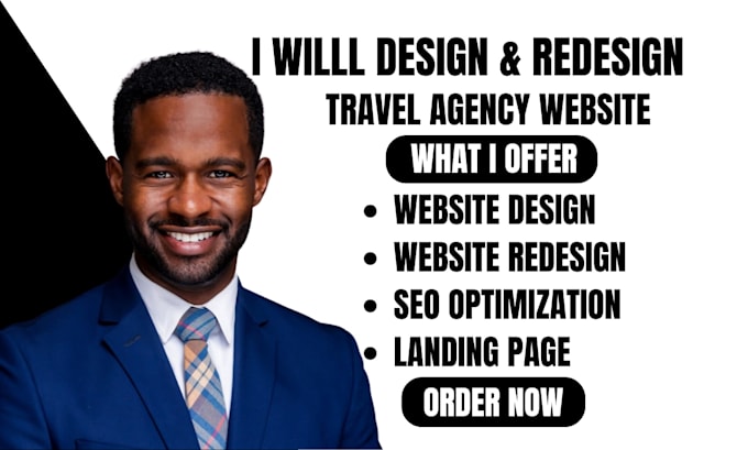 Gig Preview - Design wordpress travel agency website tour booking website agency website