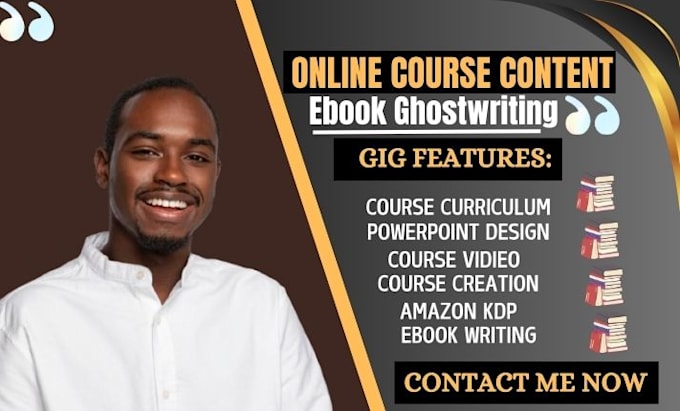 Gig Preview - Do course creation, ebook online course content, ebook writer and amazon KDP